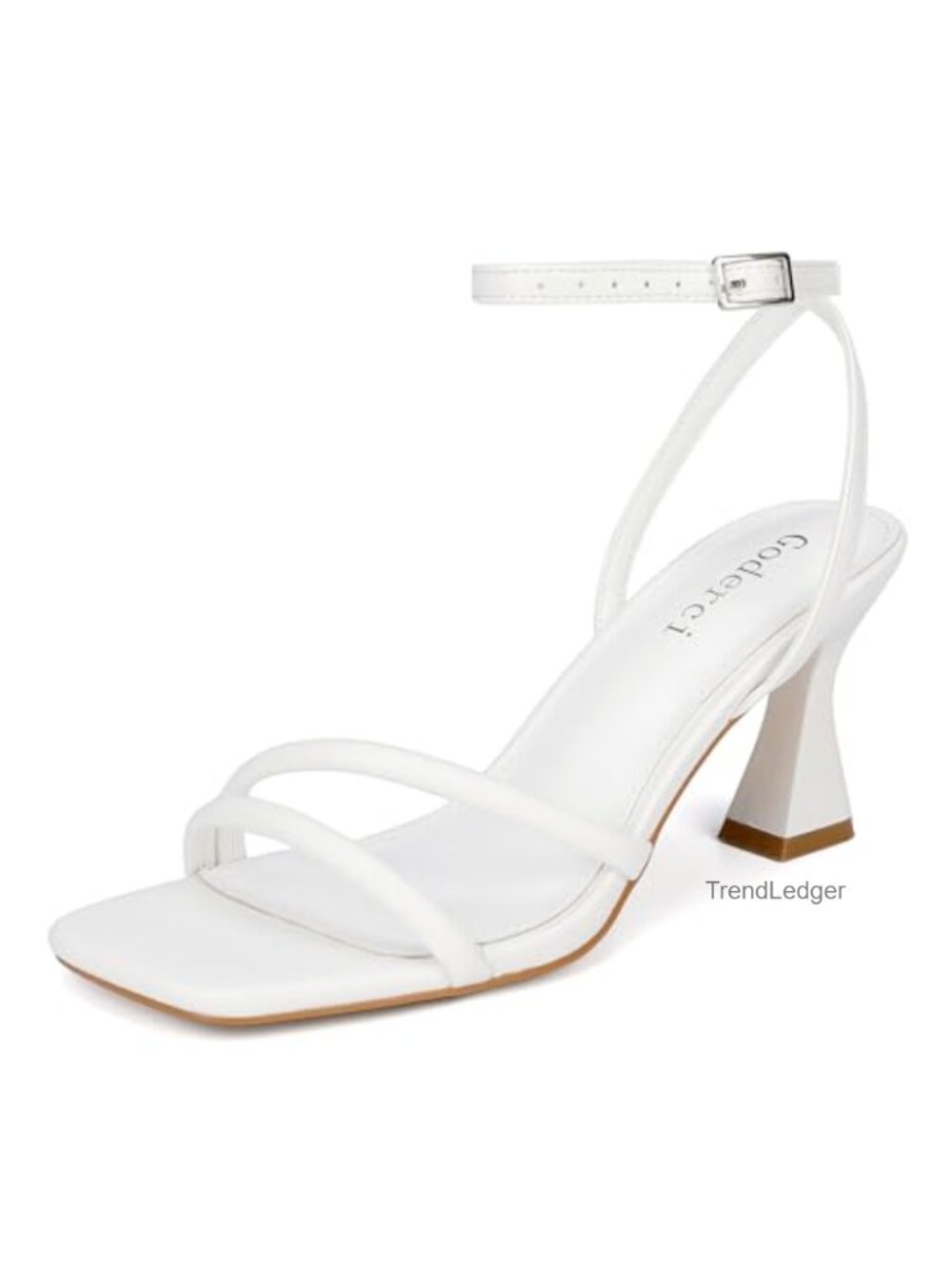 Women's Kitten Heel Strappy Sandals Square Open Toe Buckle